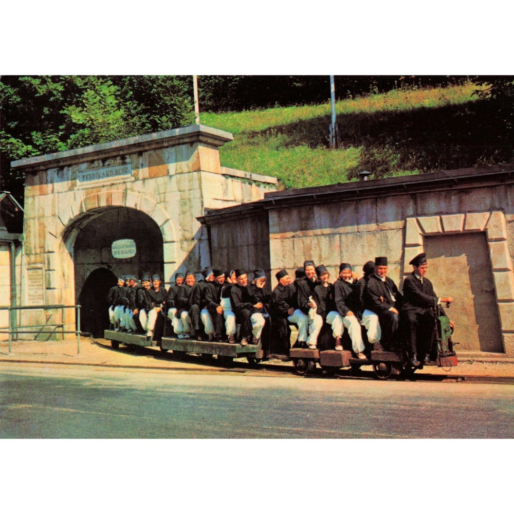 Vtg Salzburgwerk Berchtesgaden Salt Mine Train Postcard Germany Ferdinand-Berg - Picture 1 of 2